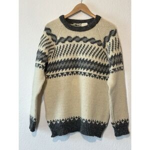 Vintage‎ Highland Craft Scottish 100% Wool Sweater Medium Fair Isle  Fisherman